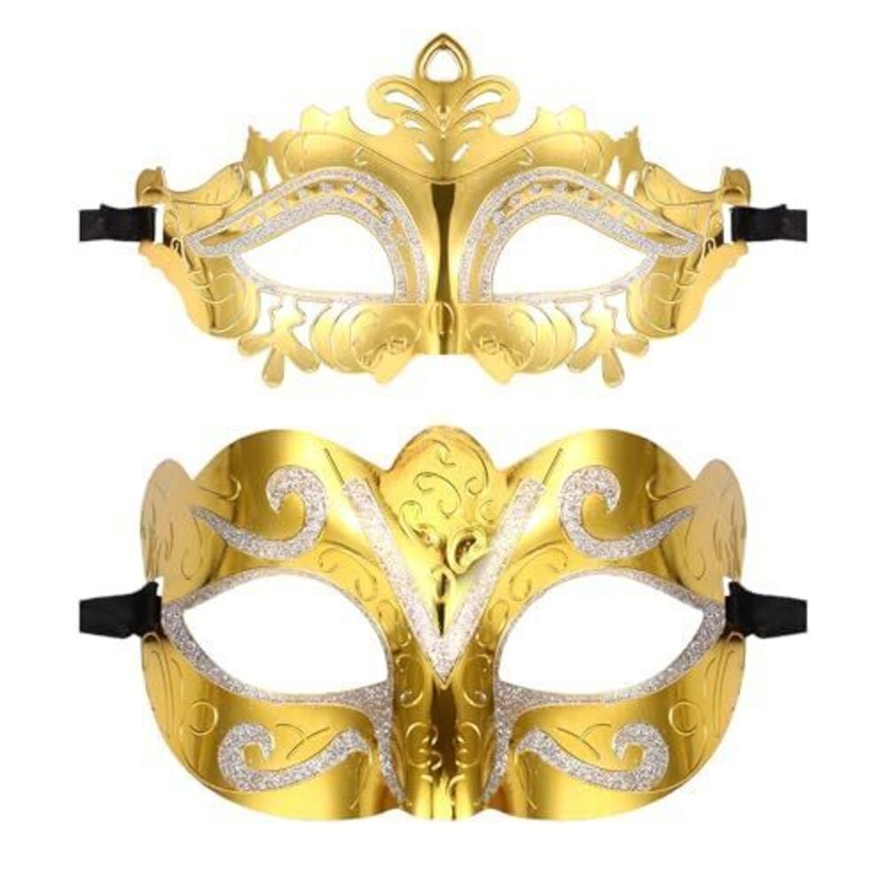 2092 Venetian Masquerade Masks for Couples: Lightweight Shiny Carnival